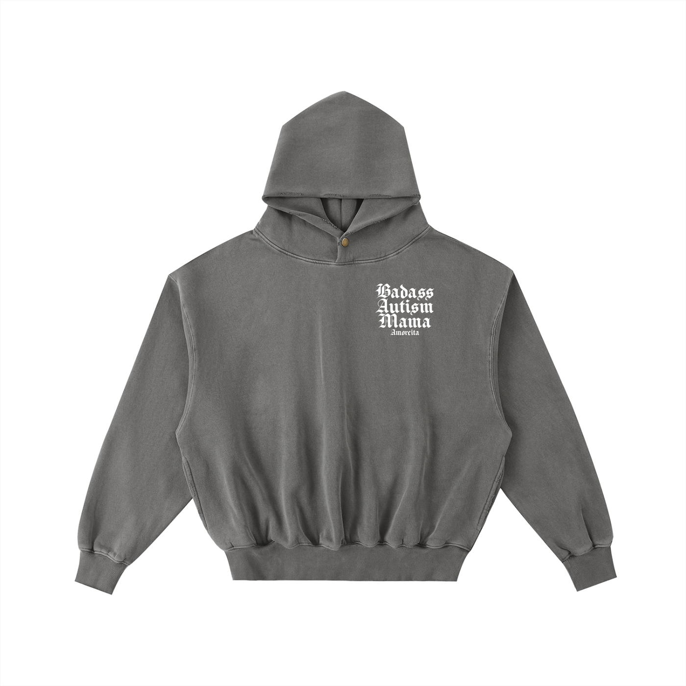 Badass autism mama Frayed Enzyme Washed Fleece Hoodie