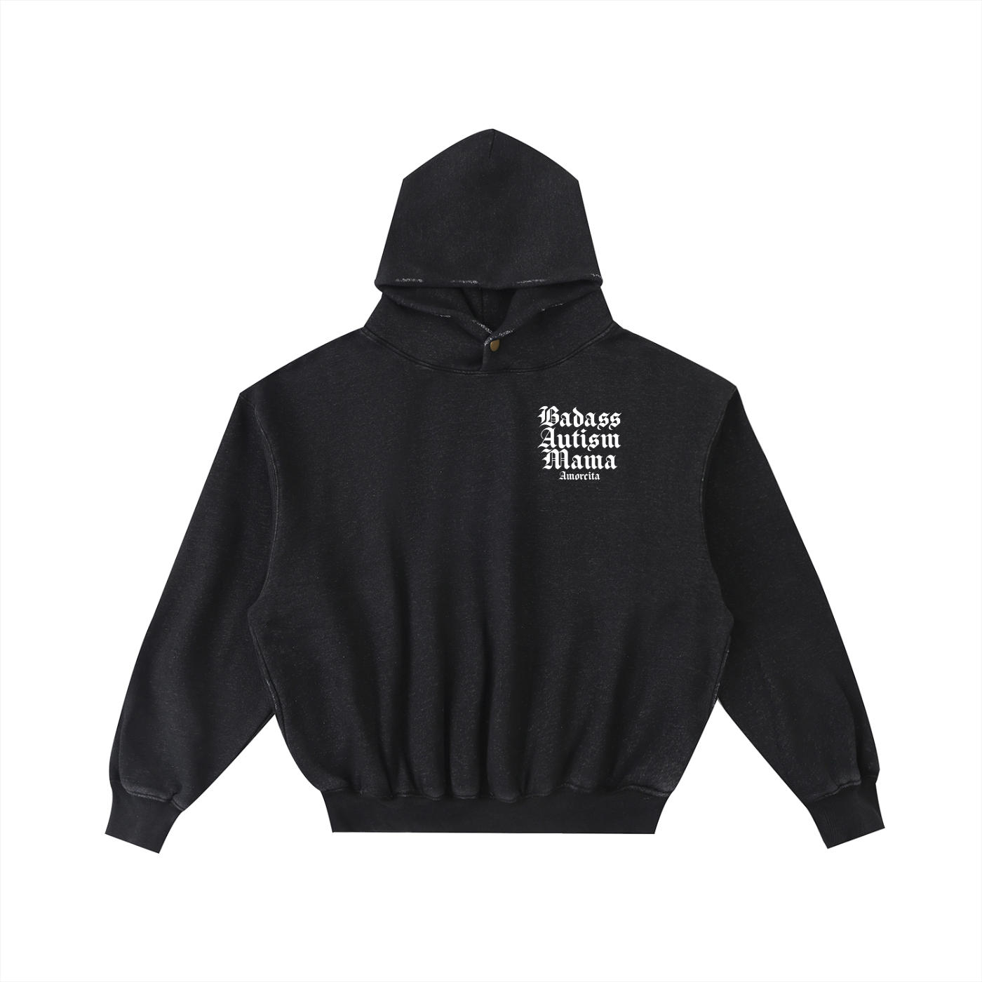 Badass autism mama Frayed Enzyme Washed Fleece Hoodie