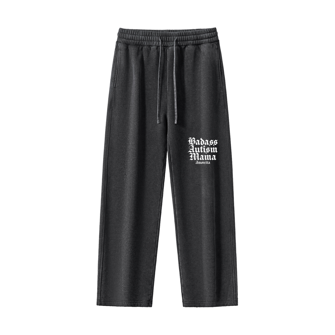 Badass Autism Mama Frayed Enzyme Washed Fleece Sweatpants