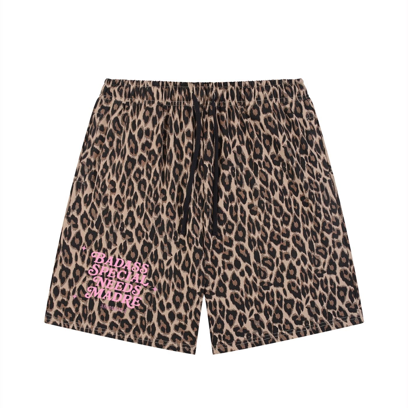 Badass Special Needs madre Heavyweight Leopard Drawstring Shorts