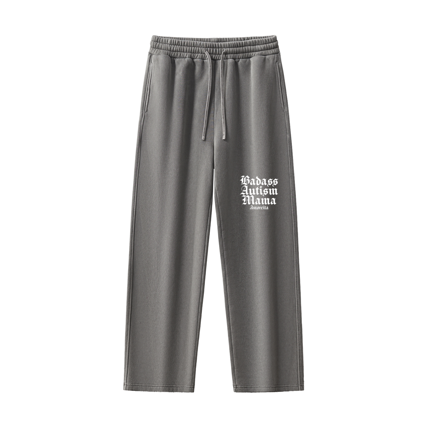 Badass Autism Mama Frayed Enzyme Washed Fleece Sweatpants