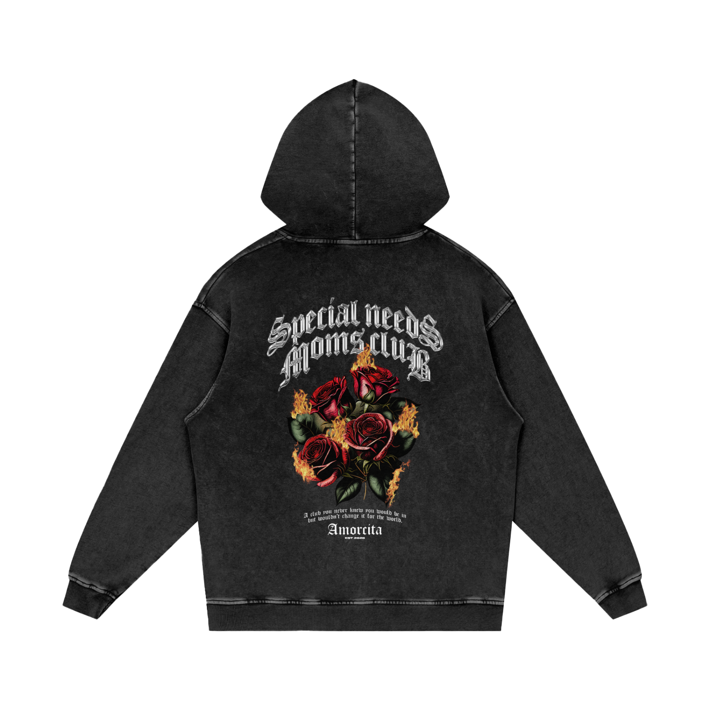 Vintage wash chrome special needs moms club hoodie