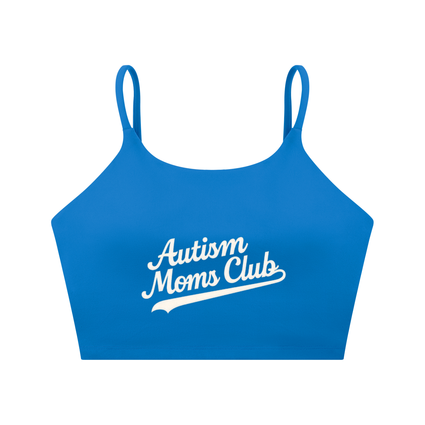 Spaghetti strap autism moms club mid torso sports bra