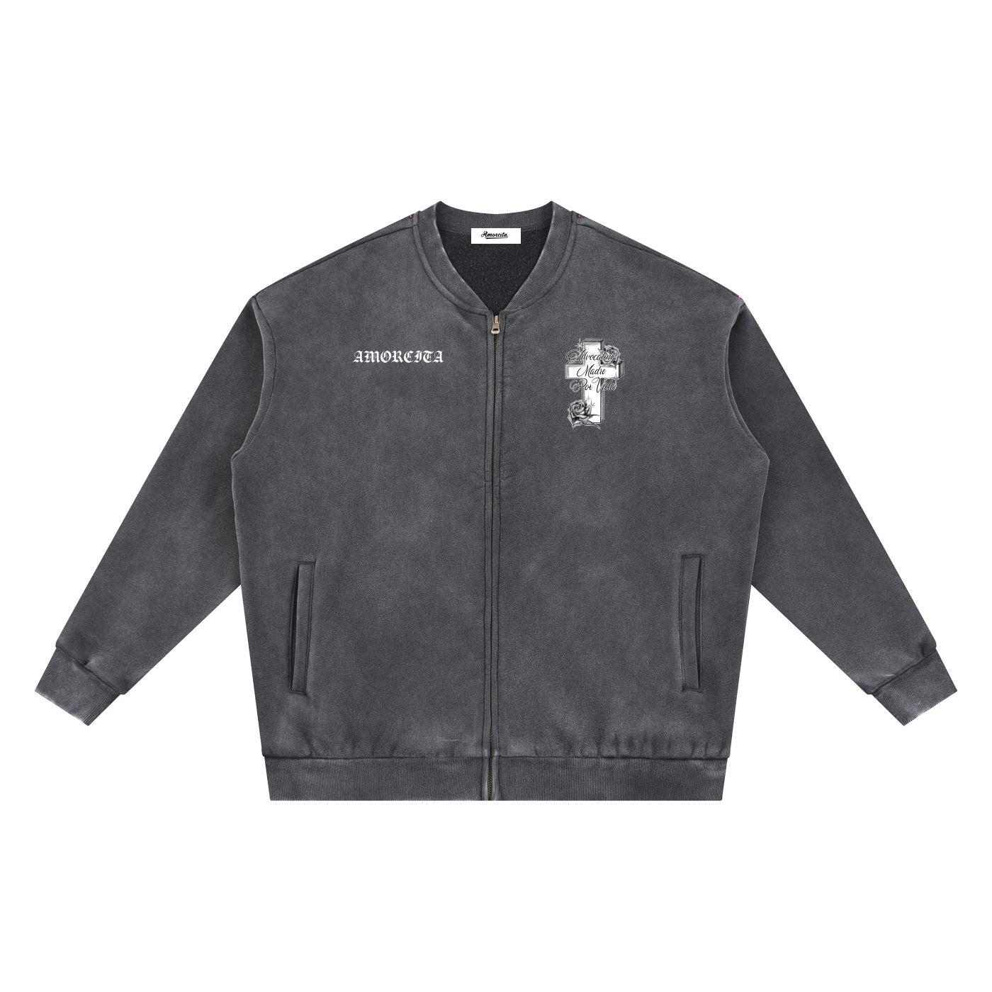 Advocating Madre por vida Vintage Washed Fleece Baseball Jacket