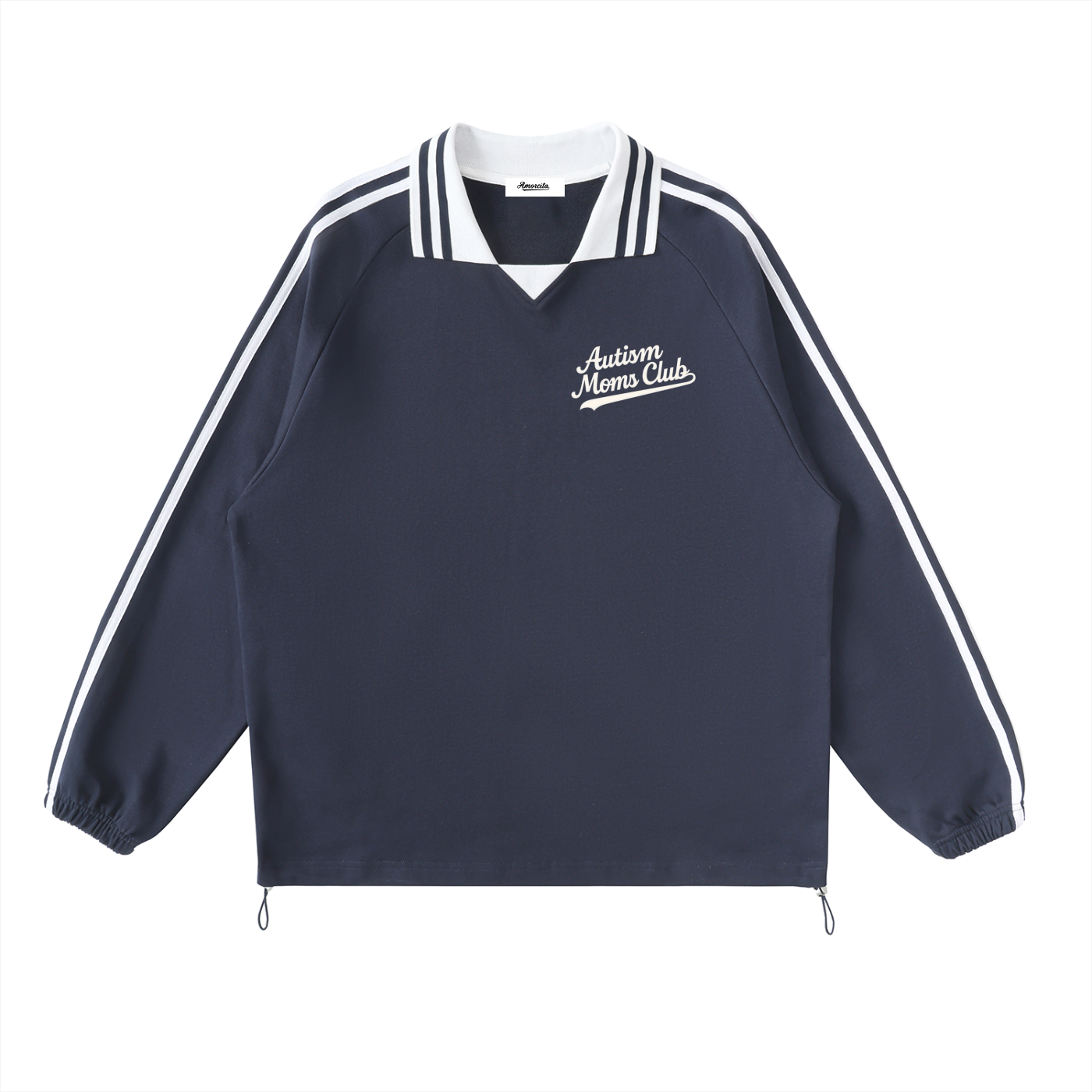 Contrast Striped Autism Moms club sweatshirt