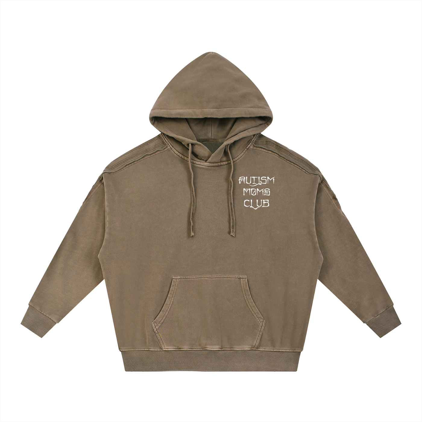 Snow Washed Tape Raw Edge Cali autism moms club Hoodie
