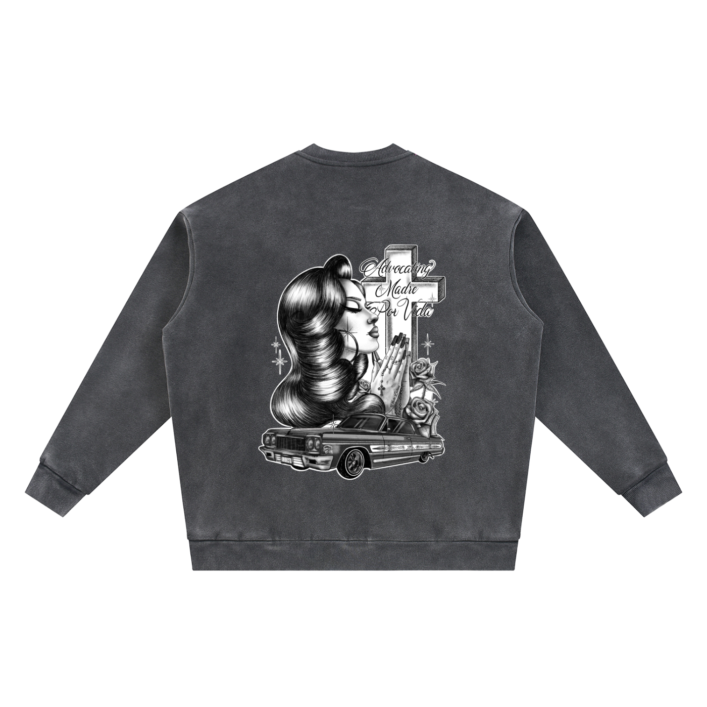 Advocating Madre por vida Vintage Washed Fleece Baseball Jacket