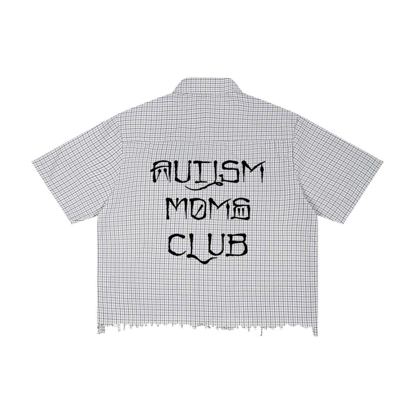 Cali Autism Moms club Unisex Distressed Plaid Boxy Shirt