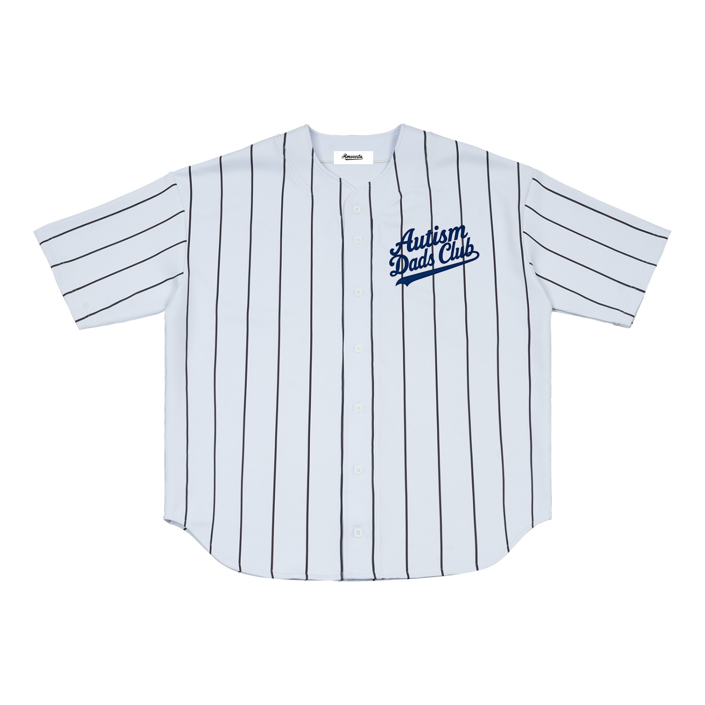 AUTISM DADS CLUB BLUE INK Pinstripe Baseball Jersey