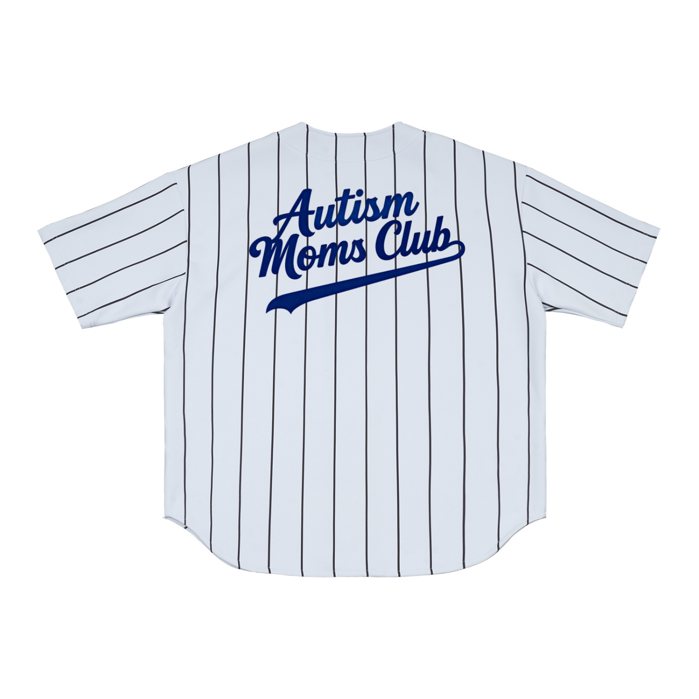 Autism Moms Club pinstripe Baseball Jersey