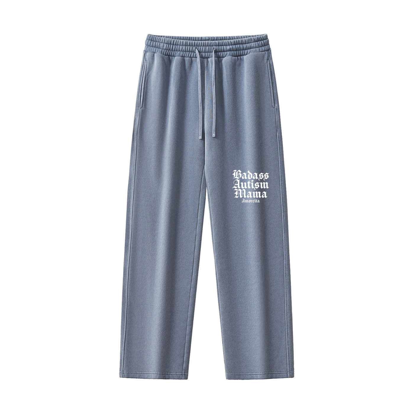 Badass Autism Mama Frayed Enzyme Washed Fleece Sweatpants