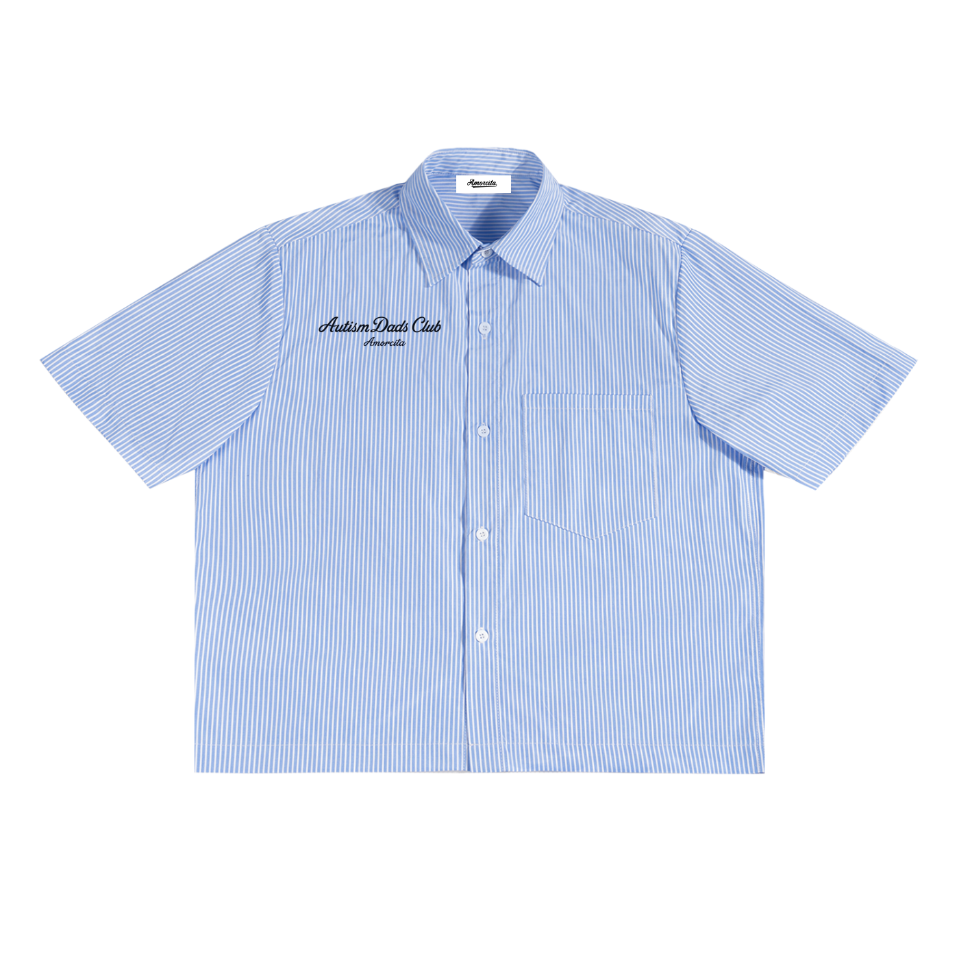 Autism Dads Club vertical stripe boxy shirt