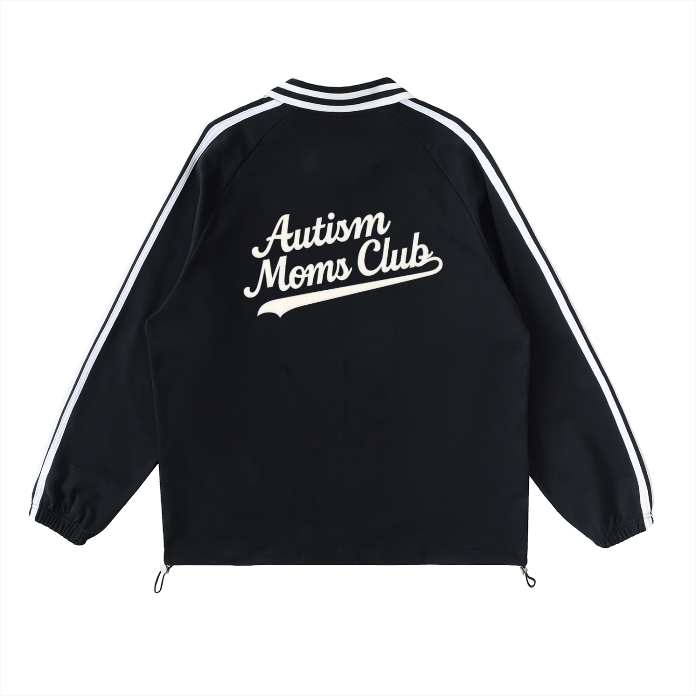 Contrast Striped Autism Moms club sweatshirt