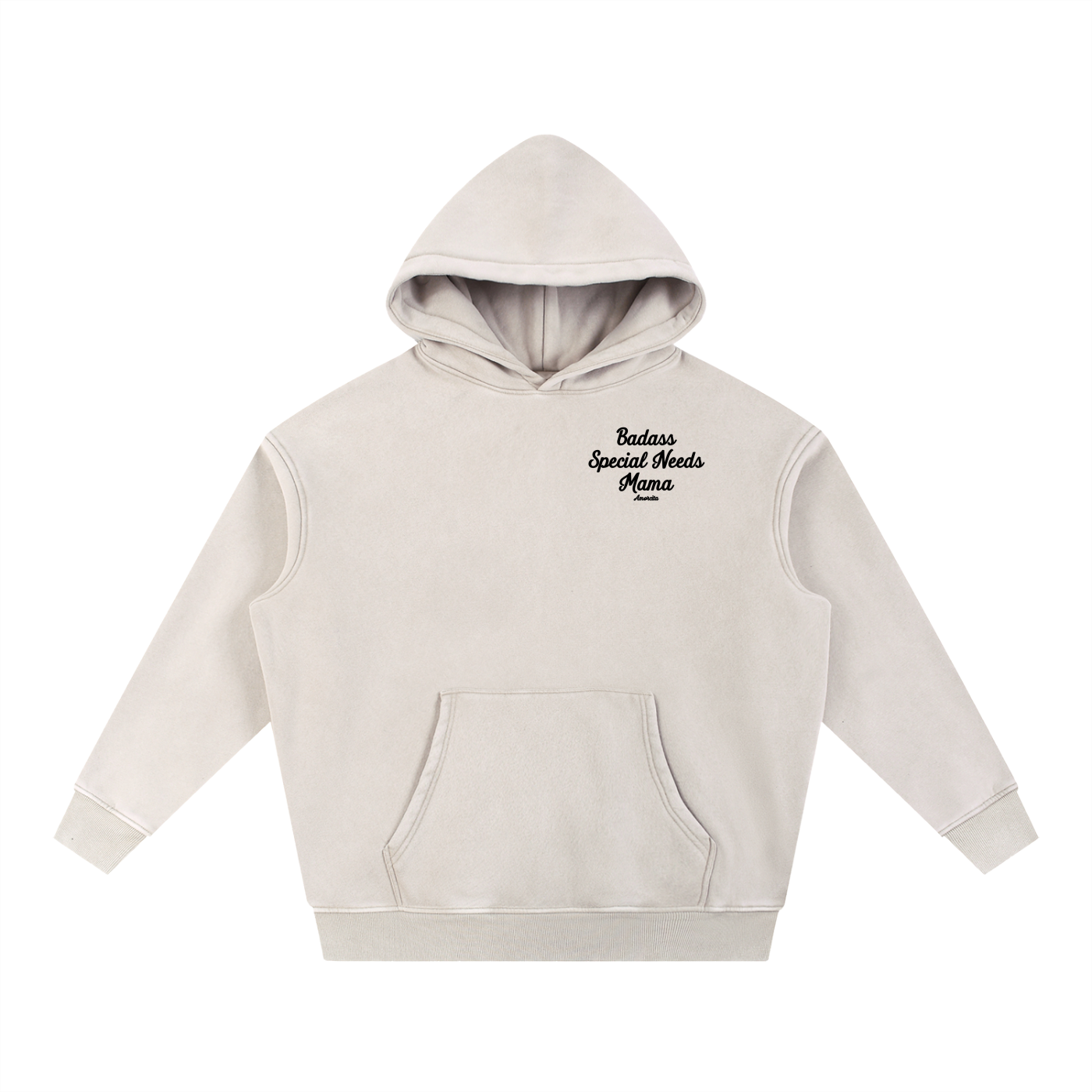 Snow Wash Fleece Oversized Badass special needs mama Hoodie