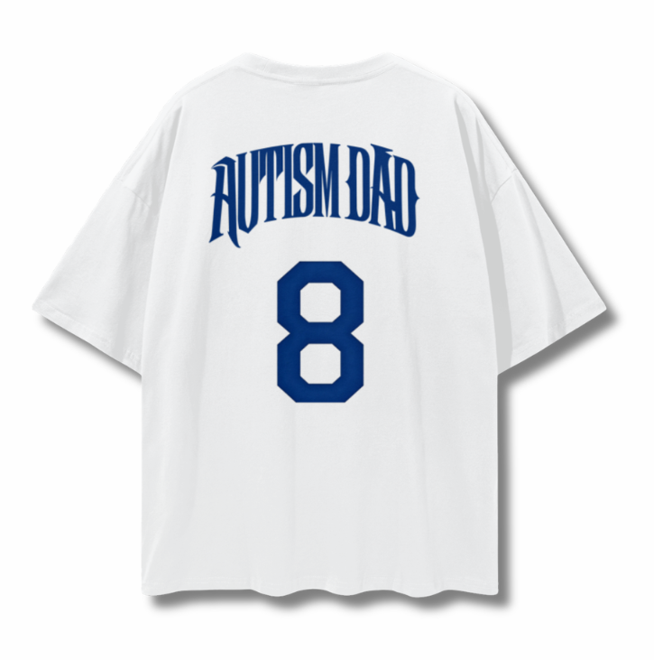 Streetwear drop shoulder baseball autism dad shirt