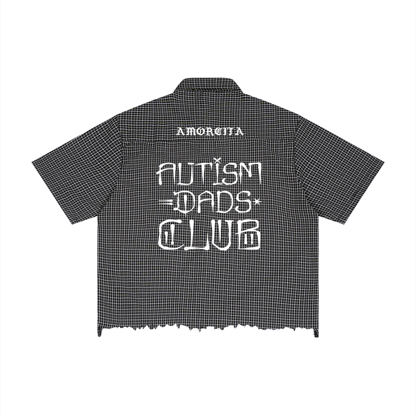 Cali autism dad Distressed Plaid Boxy Shirt