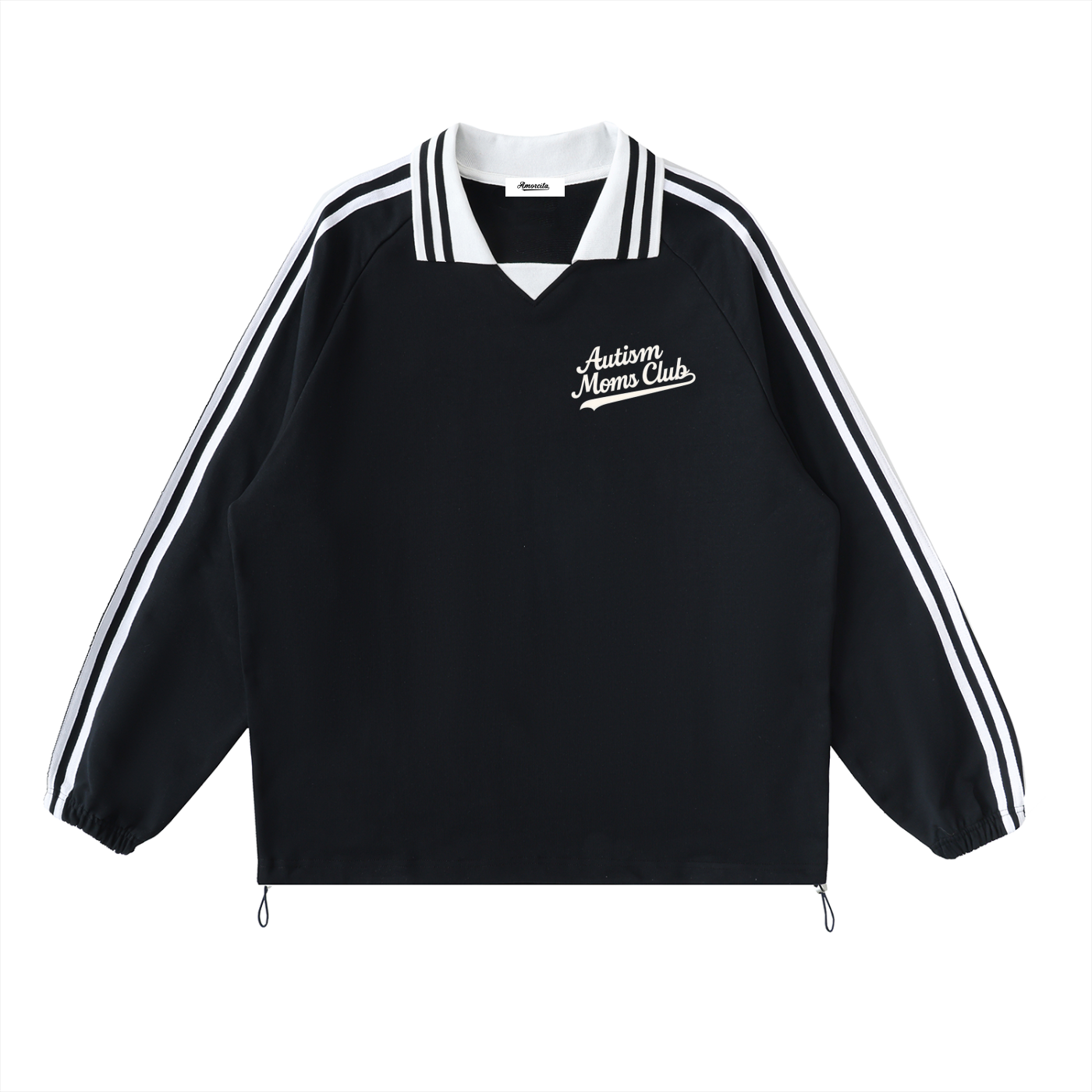 Contrast Striped Autism Moms club sweatshirt