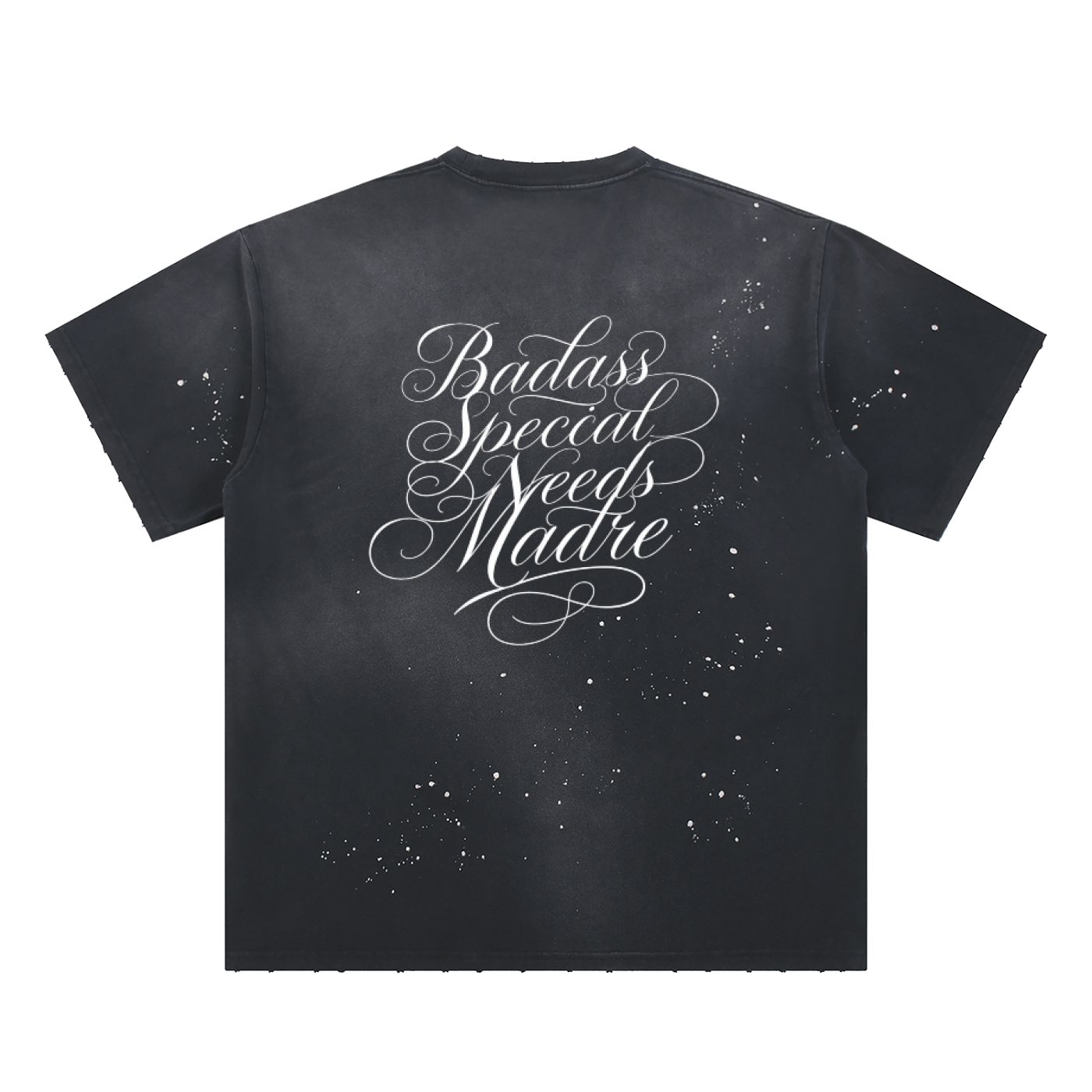Badass special needs madre Hand-Frayed Sunfade Paint Splatter shirt