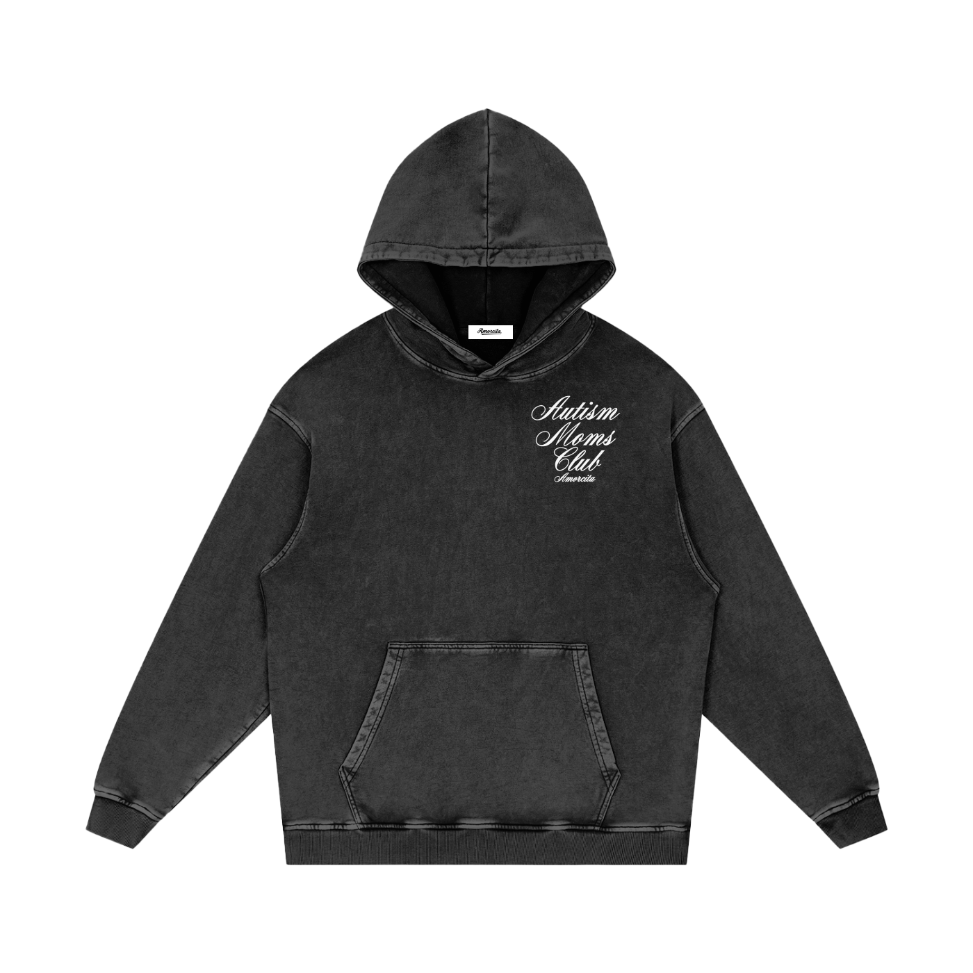 AUTISM MOMS CLUB Snow Washed Loose Cotton Hoodie