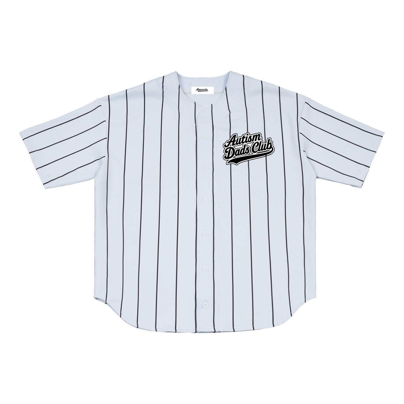 AUTISM DADS CLUB BLACK INK Pinstripe Baseball Jersey