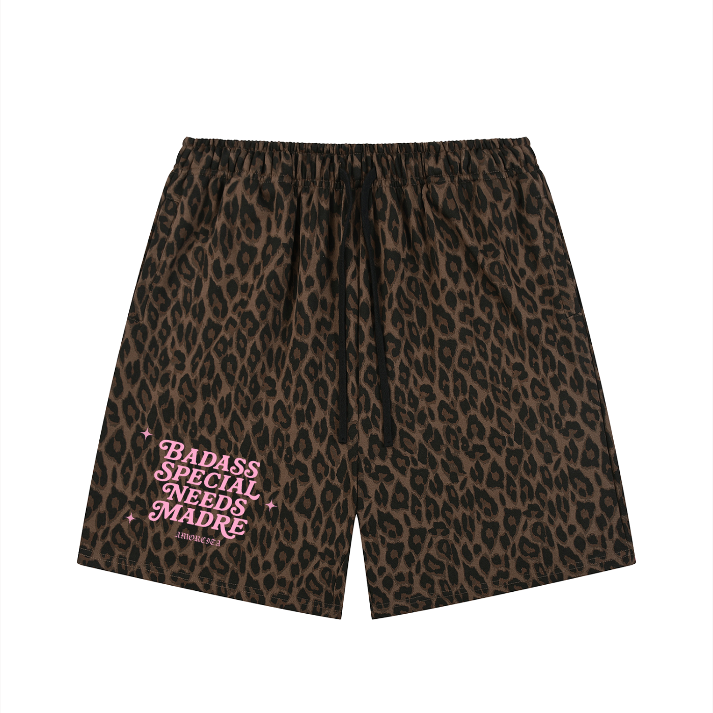 Badass Special Needs madre Heavyweight Leopard Drawstring Shorts