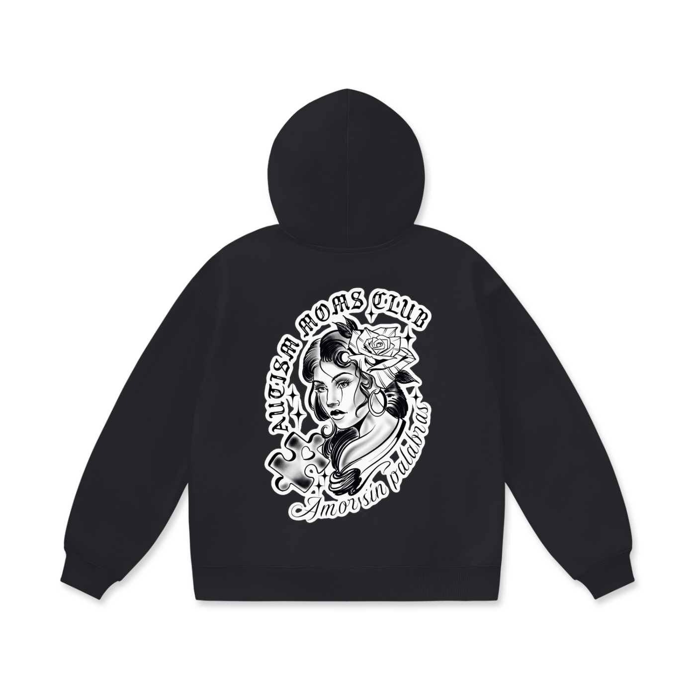 Autism moms club palabras hoodie Oversized Heavyweight Fleece Hoodie