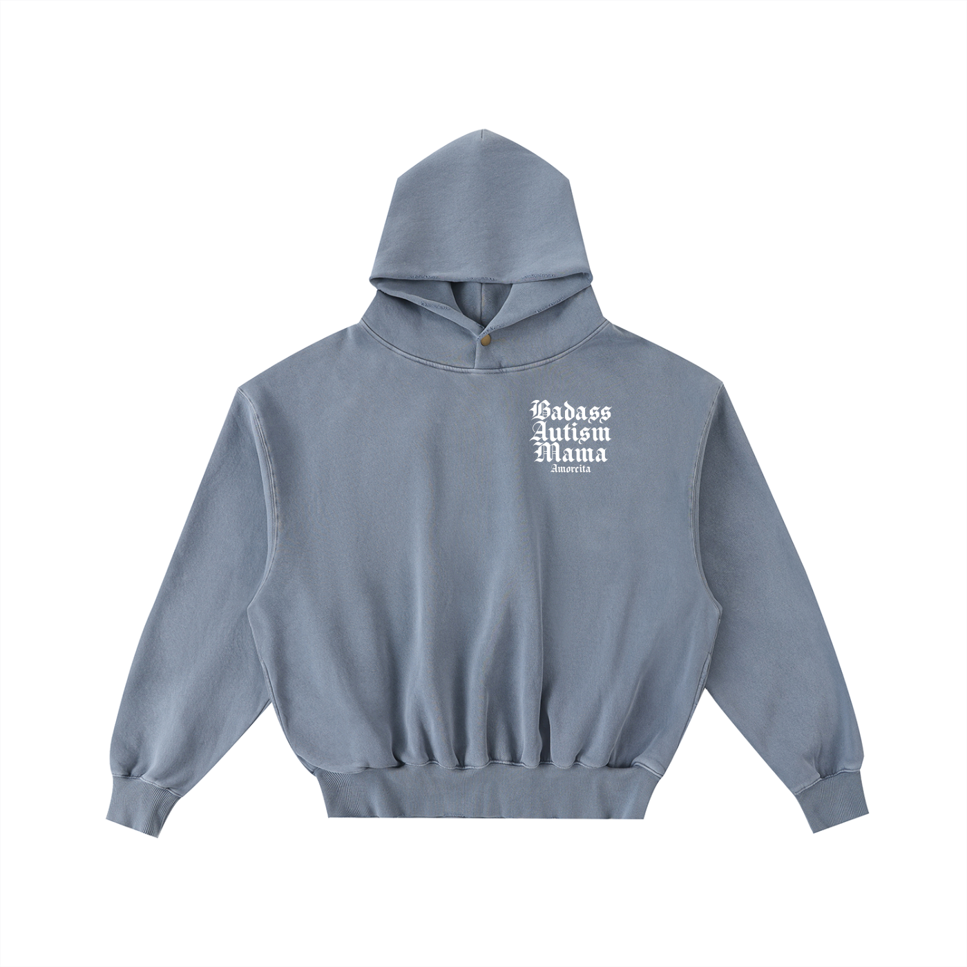 Badass autism mama Frayed Enzyme Washed Fleece Hoodie